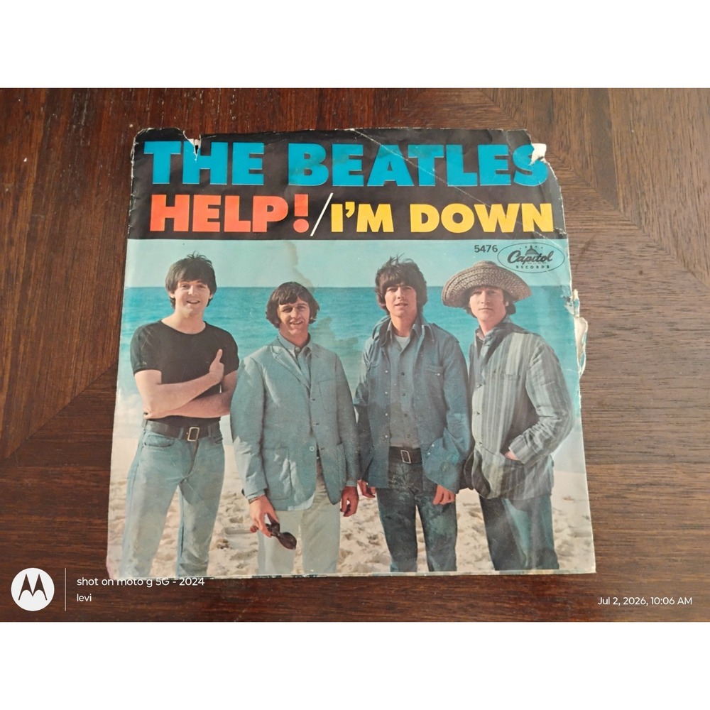 The Beatles Help! & I'm Down 45 Vinyl Record Picture Sleeve Capitol 5476 - Picture 2 of 5